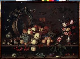 Still Life with Fruits, Flowers and Parrots