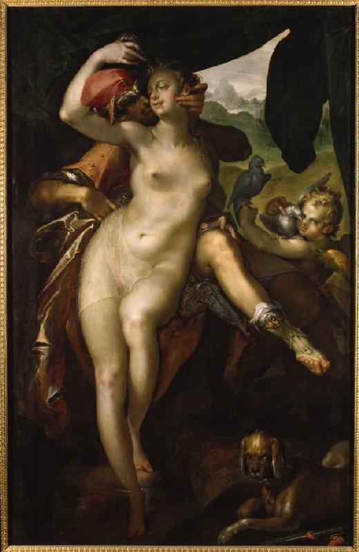 Venus and Adonis. from Bartholomäus Spranger