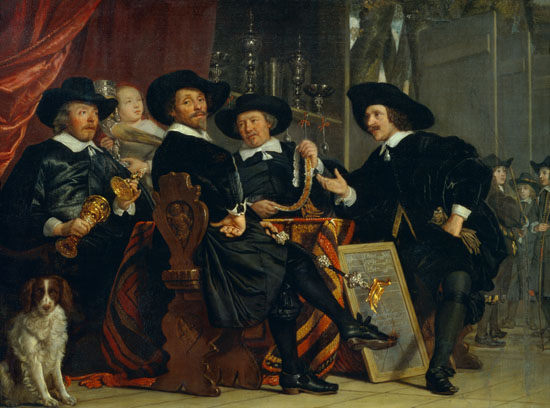 The abbots of the Amsterdam guild of the pieces of Sebastians crossbow marksmen from Bartholomeus van der Helst