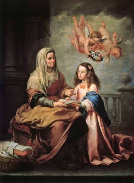 B.E.Murillo, Erziehung Jungfrau Maria from Bartolomé Esteban Perez Murillo