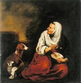 Old Woman with Dog