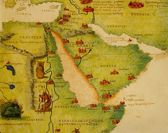Ethiopia, the Red Sea and Saudi Arabia, from an Atlas of the World in 33 Maps, Venice, 1st September from Battista Agnese