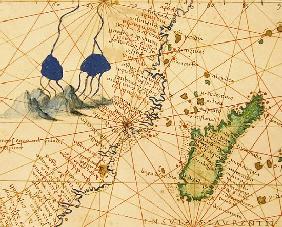 Madagascar, from an Atlas of the World in 33 Maps, Venice, 1st September 1553(detail from 330955)