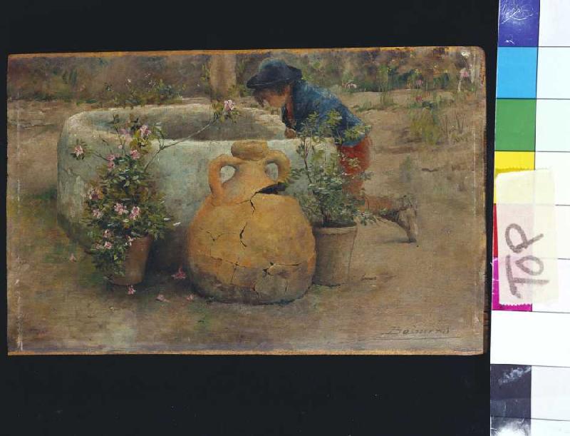 Junge in einen Brunnen schauend from Belmiro Barbosa de Almeida