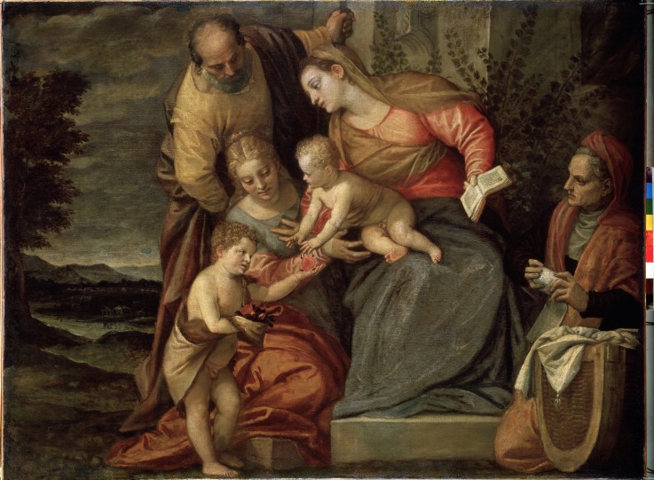 The Holy Family with Saints Catherine, Anne and John the Baptist from Benedetto Caliari
