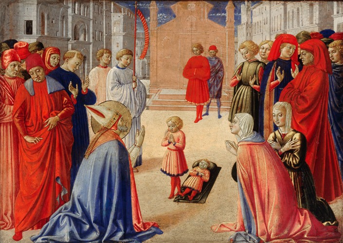 Saint Zenobius raises a boy from the dead from Benozzo Gozzoli