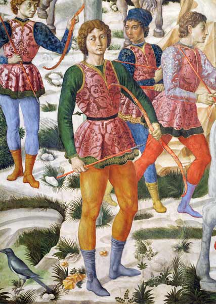 Liveried archers, detail from the Journey of the Magi cycle in the chapel from Benozzo Gozzoli