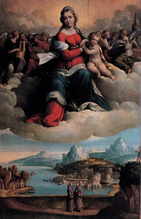 Madonna and Child in glory with the saints Anthony of Padua and Francis from Benvenuto Tisi da Garofalo