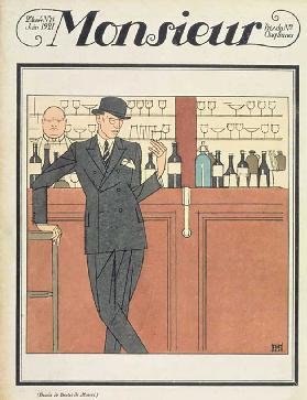 Gentleman at a Bar, front cover, issue 18, Monsieur magazine, pub. 1921
