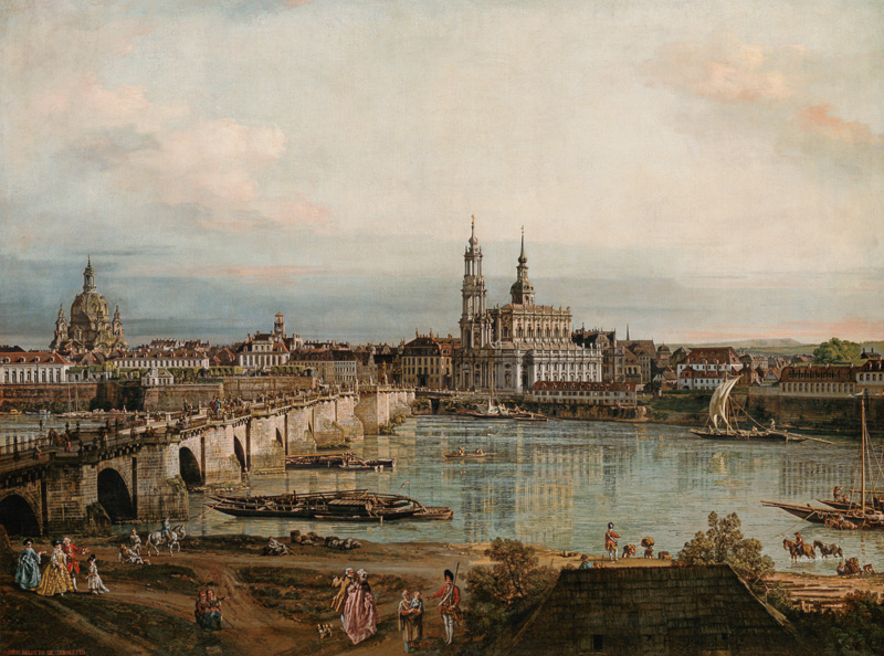 Look on the old town of Dresden from Bernardo Bellotto