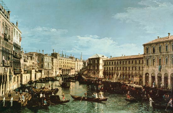 Grand Canal, Venice, looking South to the Rialto Bridge from Bernardo Bellotto