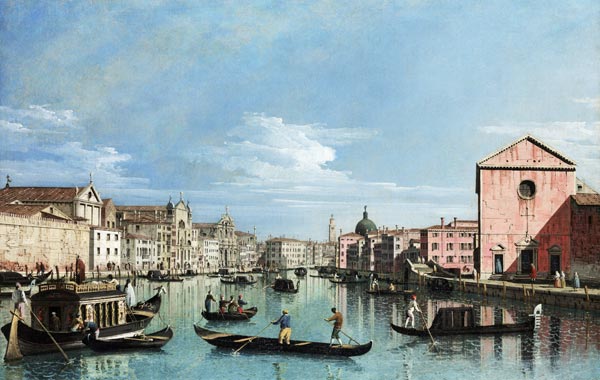 Venice. Upper Reaches of the Grand Canal facing Santa Croce from Bernardo Bellotto