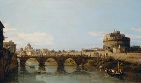 View of the Tiber in Rome with the Castel Sant'Angelo