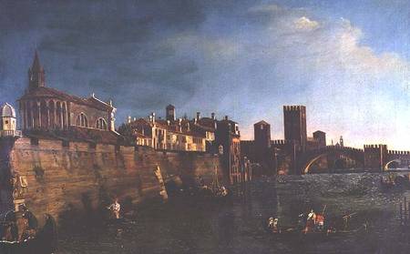 View of Verona with the Castello Vecchio and the Ponte Vecchio from Bernardo Bellotto