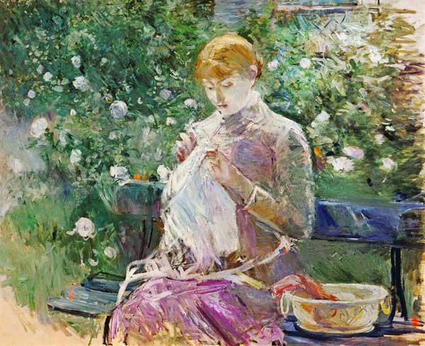 Pasie sewing in Bougival's Garden, 1881 (oil on canvas) from Berthe Morisot