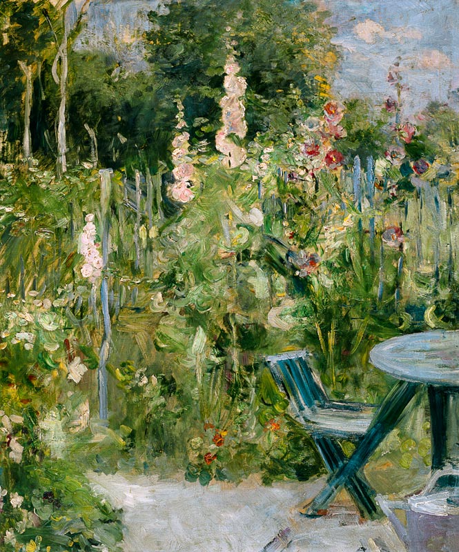 Roses Tremieres (Hollyhocks) from Berthe Morisot