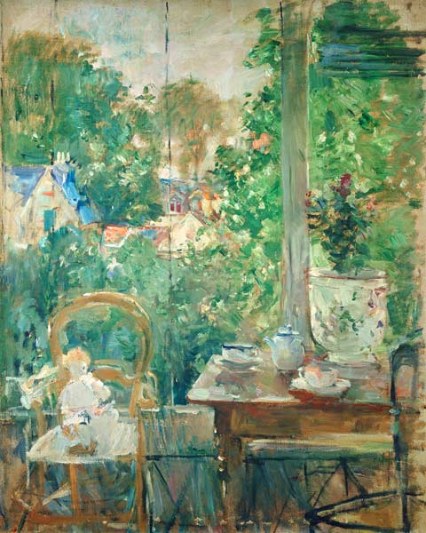The little sweetie on the veranda. from Berthe Morisot