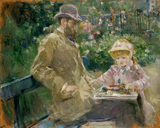 Eugene Manet and His Daughter at Bougival   from Berthe Morisot
