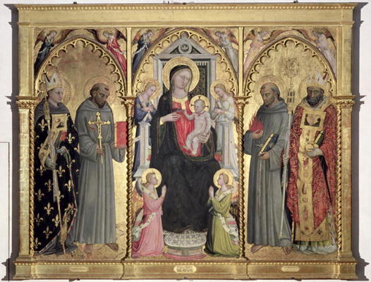 Madonna and Child with St. Louis of Toulouse, St. Francis of Assisi, St. Anthony of Padua and St. Ni from Bicci  di Lorenzo