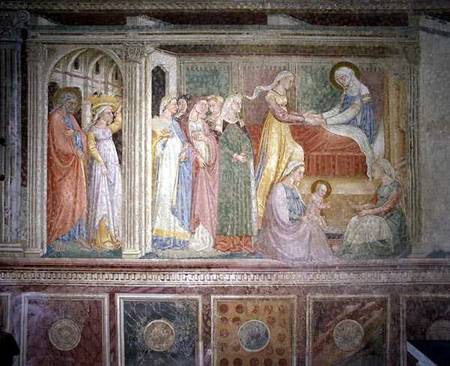 The Nativity, from the Life of the Virgin cycle in an apse chapel from Bicci  di Lorenzo