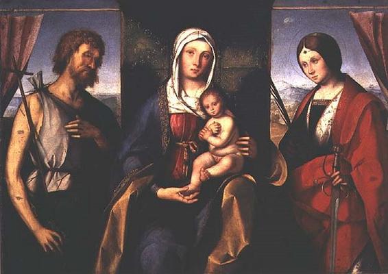 Madonna and Child, with SS. Catherine of Alexandria and John the Baptist (panel) from Boccaccio Boccaccino