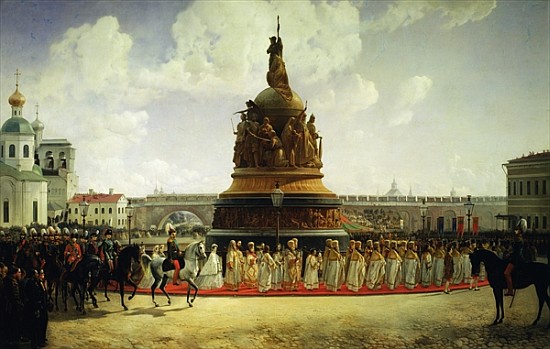 The Consecrating of the Monument to the Millennium of Russia in Novgorod in 1862 from Bogdan Willewalde