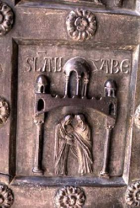Panel depicting the Visitation on the Porta di S. Ranieri
