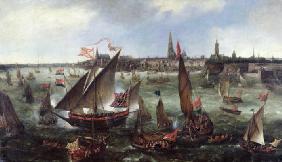 View of the Port of Antwerp during the Celebrations of the Taking of Breda, 1628 (oil on canvas)
