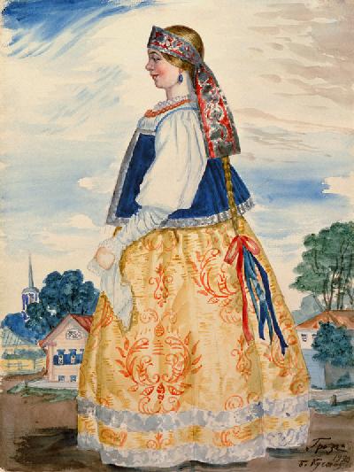 Costume design for the play The Storm by A. Ostrovsky