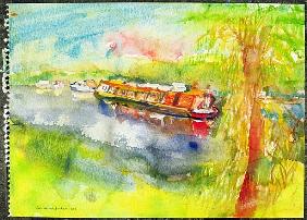 Narrow boat on the River Lea