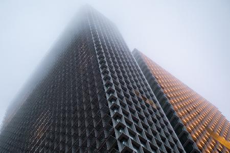 Skyscraper in a foggy day, Istanbul