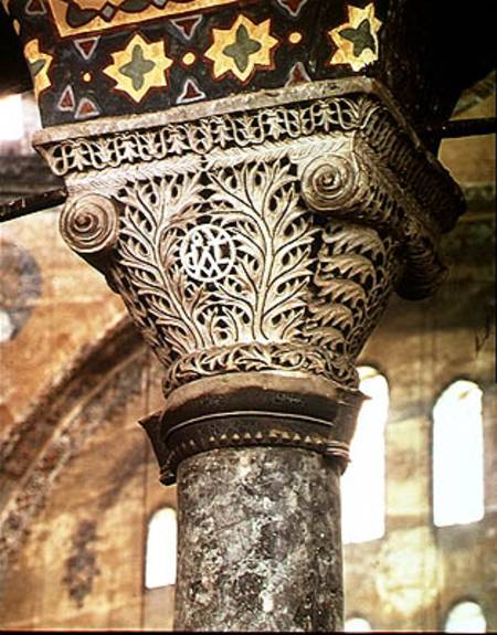 Carved capital from the interior from Byzantine School