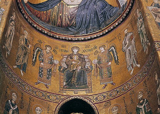 Madonna and Child Enthroned with Angels and Apostles, from the central apse from Byzantine School