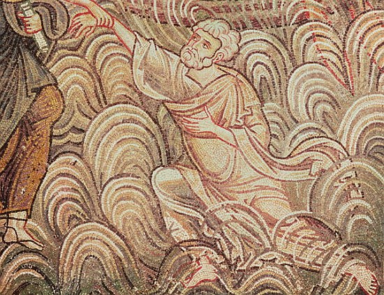 St. Peter Saved from Drowning Christ, detail of St. Peter from Byzantine School