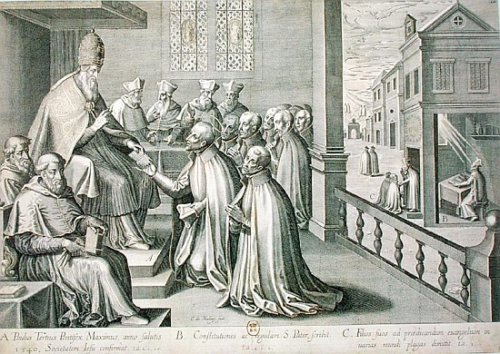 Pope Paul III (1468-1549) Receiving the Rule of the Society of Jesus from C. Malloy