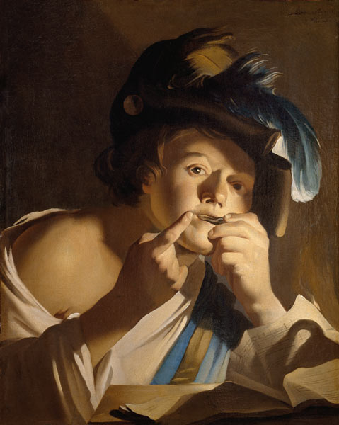 Young man with jew harp from called Dirk Baburen