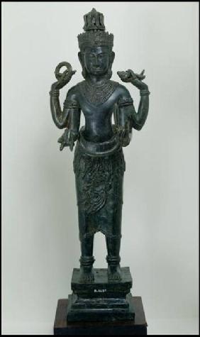 Statue of Vishnu in his triple form of Vishnu, Narayana and Vasudeva, Angkor Thom