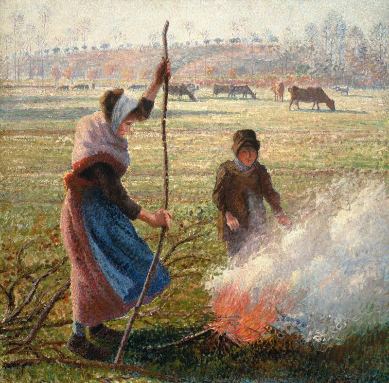 Farmer's wife when burning branches from Camille Pissarro