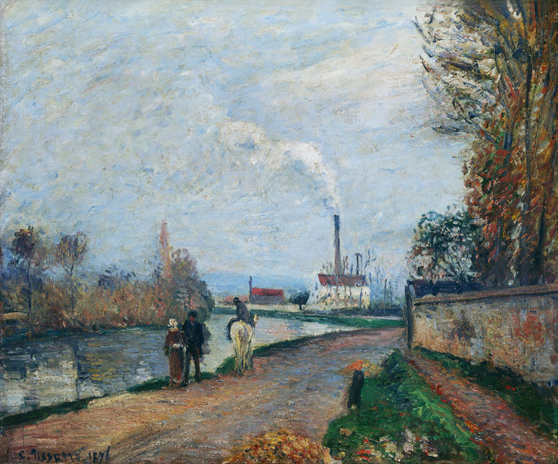 The Oise near Pontoise in Grey Weather from Camille Pissarro