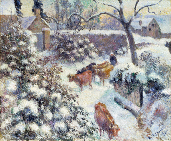 Snow atmosphere in Montfoucault from Camille Pissarro