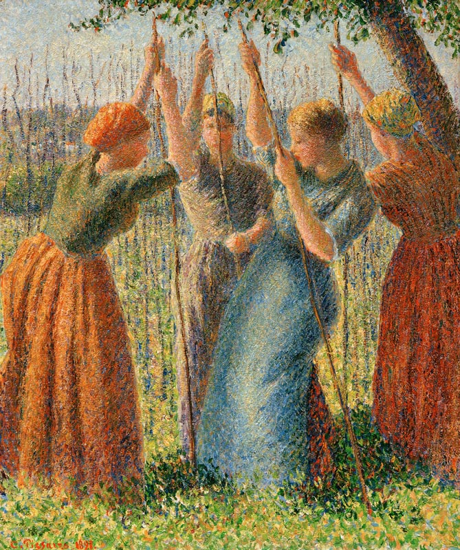 Farmers setting barres from Camille Pissarro