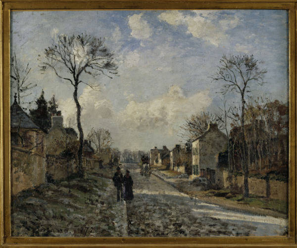 C.Pissarro, Road in Louvecienne / Detail from Camille Pissarro