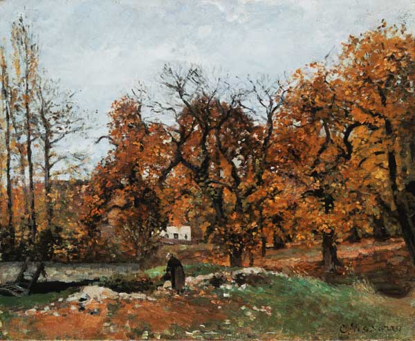 Autumn countryside at Louveciennes. from Camille Pissarro