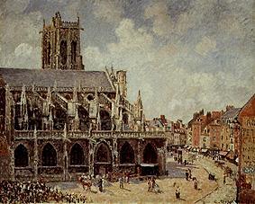 The church piece of Jacques in Dieppe in the morning from Camille Pissarro