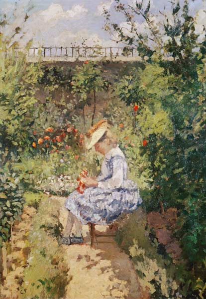 Girl in a Garden from Camille Pissarro
