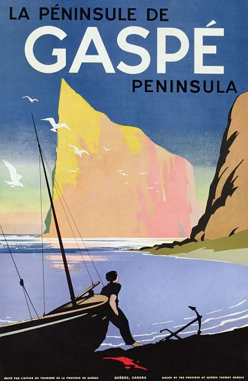 Poster advertising the Gaspe peninsula, Quebec, Canada from Canadian School