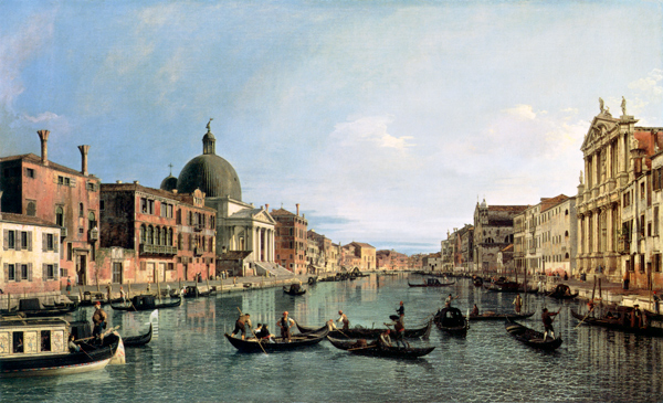 Grand Canal: looking South west from The Chiesa degli Scalzi to The Fondamenta della Crose from Giovanni Antonio Canal (Canaletto)
