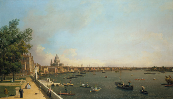 London. The Thames from Somerset House Terrace towards the City from Giovanni Antonio Canal (Canaletto)
