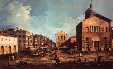 The Campo San Guiseppe di Castello and the chiesa San Niccolò di Castello from Giovanni Antonio Canal (Canaletto)