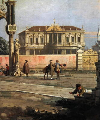 Detail of a Town House and a public square (oil on canvas) from Giovanni Antonio Canal (Canaletto)